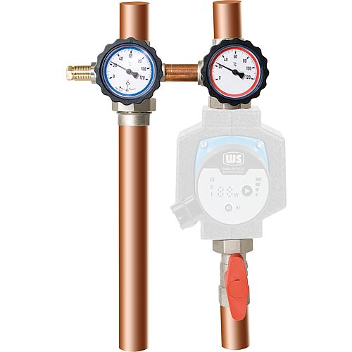 Heating circuit set Easyflow model 8 with bypass Standard 1