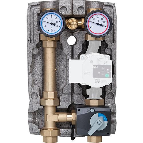 Heating circuit set Easyflow DN25 (1”) with 3-way mixing valve and overflow valve Standard 2
