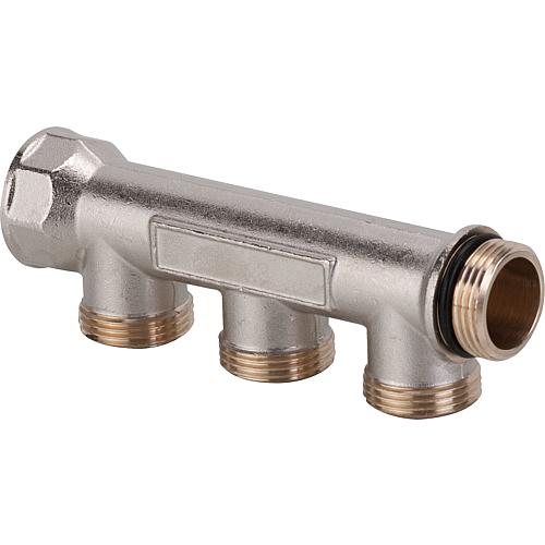 3-way manifold, Eurocone, nickel-plated