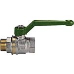 Brass ball valve ASTER ACS IT/ET 1`` DVGW-certified with green aluminium hand lever