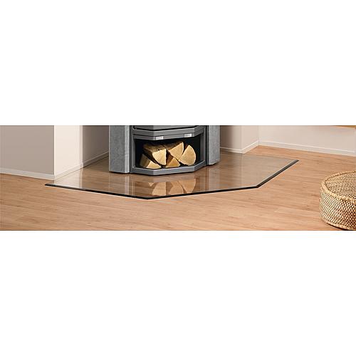 Fireplace accessories Base plate made of glass 6 mm Trapezoidal B2 1000x1200mm