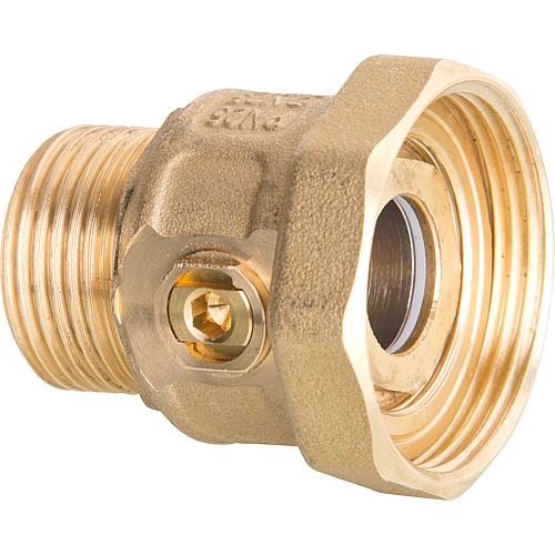 Pump shut-off screw connection DN40 (11/2") union nut x DN25 (1ö) ET/, Brass