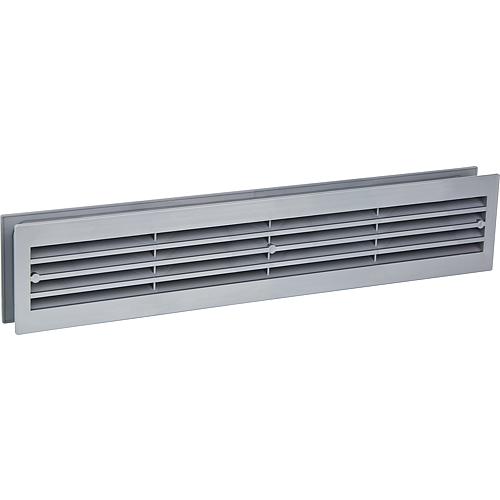 Grille ventilation plastique couleur inox Dimensions:434x90mm