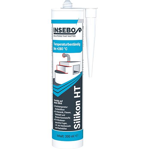 Silicone HT INSEBO, temperature-resistant up to 280°, red/brown, 300 ml cartridge