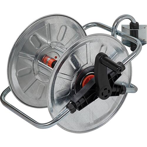 Wall-mounted hose drum, model 130, galvanised metal Standard 1