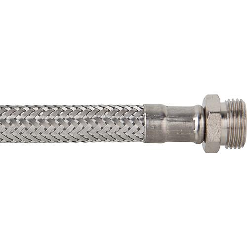 Flexible armoured hoses 3/8”, 
1 x straight with conical (ET)
1 x straight with union bush Anwendung 1