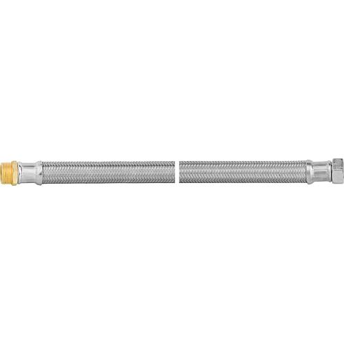 Flexible armoured hoses 1/2",
1 x straight with conical (AG)
1 x straight with union Standard 1