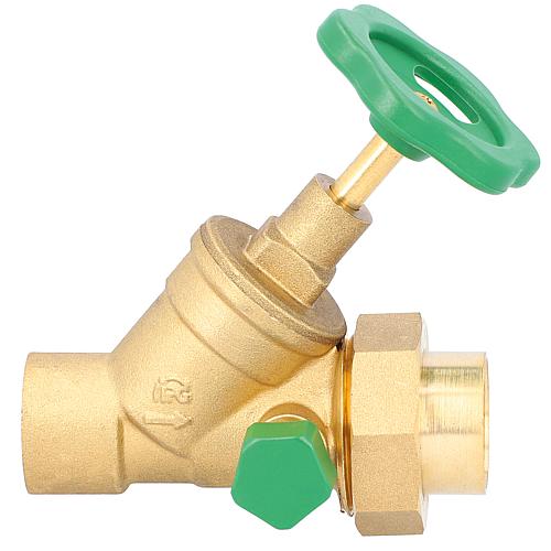 Angle seat valve with solder connection 28mm - with drainage {L.