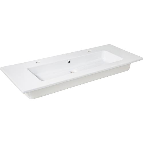 Washbasin Elikia, 1210x180x510 mm, 2 tap holes, ceramic white