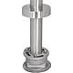 Bath mixer set, round stainless steel, floor-standing, with handheld rod shower Anwendung 2