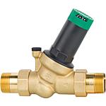 Pressure reducer made of brass, with threaded nozzles, for higher temperatures
