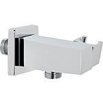 Wall connection elbow with shower holder, square