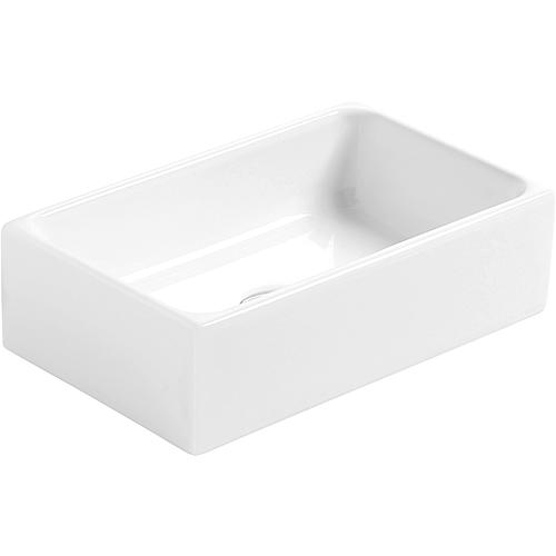 Vasque à poser Elinam 410x250x120 mm sans trou de robinet céramique blanc