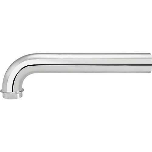 Outlet elbow 90¦ 32x220mm, with beaded rim Chrome-plated stainless steel