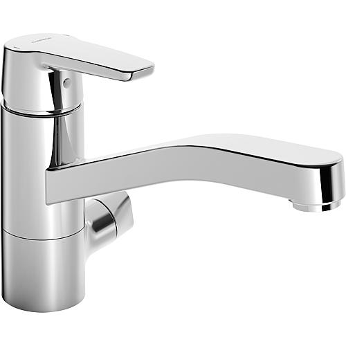 Sink unit mixer Hansa Hansapolo with appliance connection valve, projection 216 mm, chrome