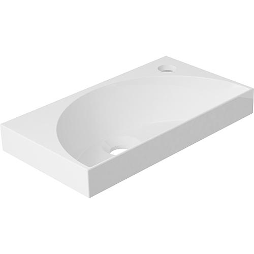 Design counter washbasin EDELINE, W x H x D: 400x110x220 mm, tap hole to right, cast mineral composite, white