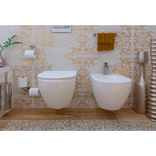 Combi-Pack Elanda wall-hung WC, white, rimless + Softclose toilet seat