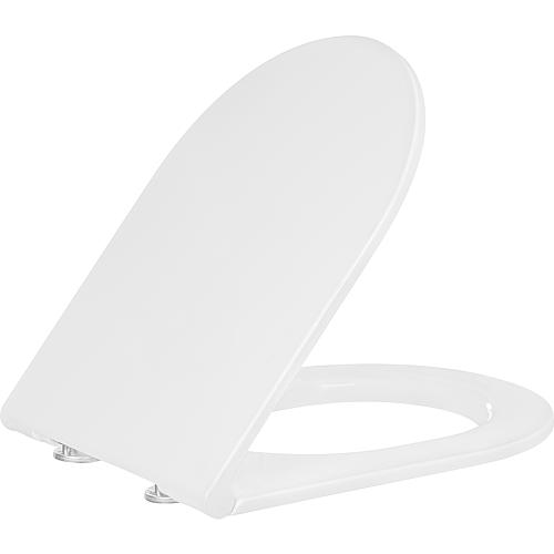 Toilet seat Elanda, soft-close, thermoset white, stainless steel hinge