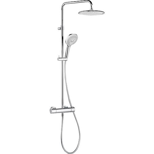 Shower system Kludi Freshline chrome-plated, with thermostat, height-adjustable 950-1250mm