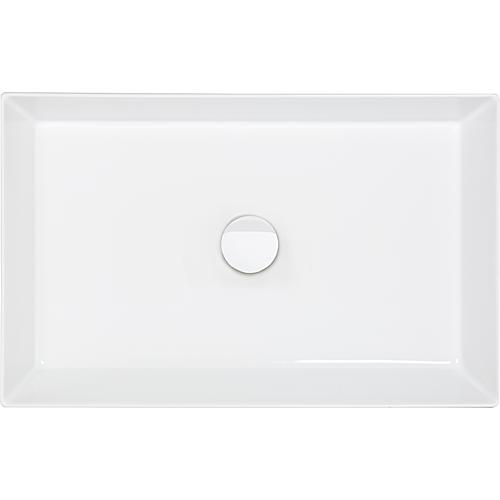 Counter washbasin, Elayla, W x H x D: 600x130x380 mm, ceramic, white