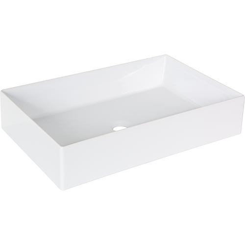 Counter washbasin, Elayla, W x H x D: 600x130x380 mm, ceramic, white