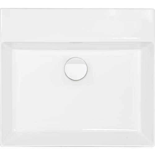 Washbasin Elayla, 500x130x450 mm, without tap hole, ceramic, white