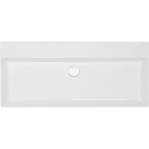 Elayla washbasin 1010x130x460 mm without tap hole with overflow ceramic white