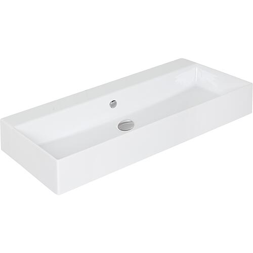 Elayla washbasin 1010x130x460 mm without tap hole with overflow ceramic white