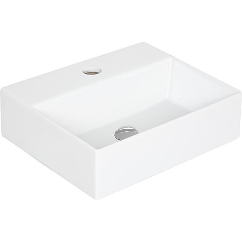 Washbasin Elayla, 420x130x350 mm, 1 tap hole, ceramic, white