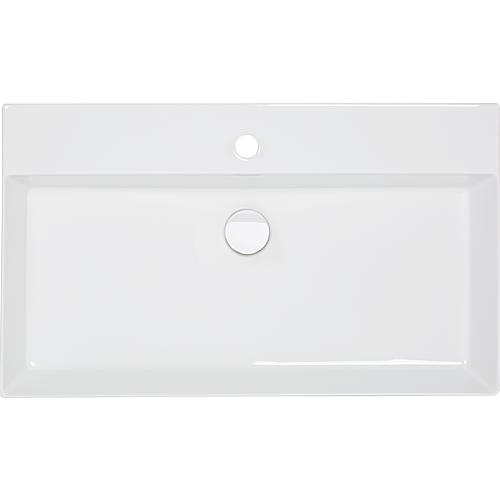 Vasque Elayla lxhxp: 910x130x460 mm 1 trou robinet avec trop-plein céramique blanc