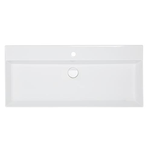 Elayla washbasin 1010x130x460 mm 1 tap hole with overflow ceramic white