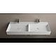 Double washbasin Elayla 1220x130x450 mm without tap hole ceramic white