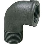 Malleable cast iron fitting, black 
Bracket 90° (IT x ET)