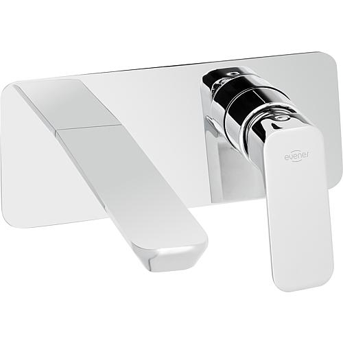 Wall-mounted washbasin mixer Evando, projection 175 mm, with wall mounting body, chrome