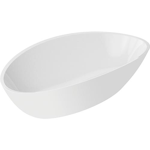 Counter washbasin Duo, W x H x D:: 599x160x361 mm, cast mineral composite, white