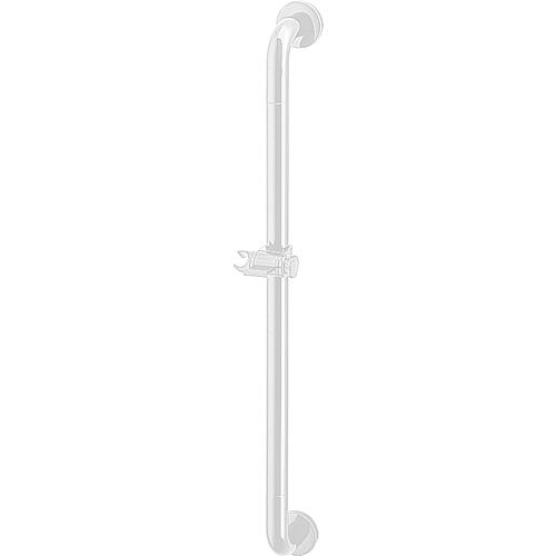 Nylon shower rod white, centre distance 800mm"BG" with rosettes