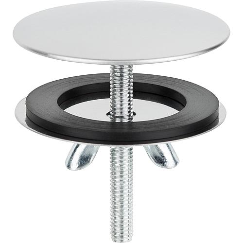 Cover rosette to cover unused holes in sinks polished stainless, 42mm;