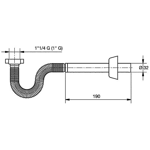 Flexible pipe siphon, white Standard 2