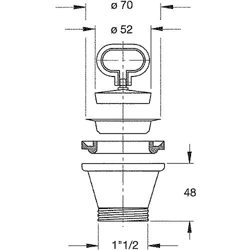 Soupape à évier, filetage mâle DN 40 (1 1/2”) 