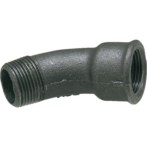 Malleable cast iron fitting, black 
Elbow 45° (IT x ET)