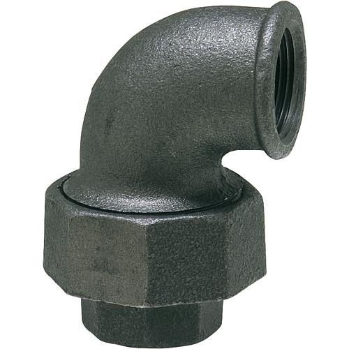 Malleable cast iron fitting, black elbow connector (IT x IT) Standard 1