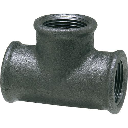 Malleable cast iron fitting, black T-piece 90° (IT)
