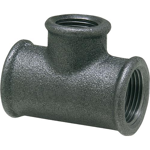 Malleable cast iron fitting, black T-piece 90° reduced (IT) Standard 1