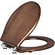 Toilet seat JUBILÄUM, soft close, in walnut wood, stainless steel hinges