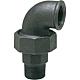 Malleable cast iron fitting, black, elbow connector (IT x ET)