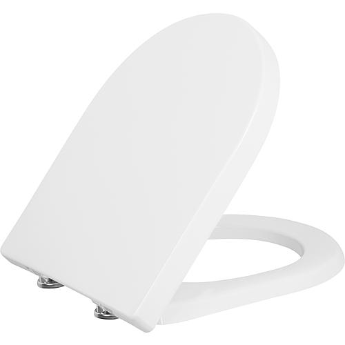 Toilet seat Jari, soft close, thermoset, white, stainless steel hinge