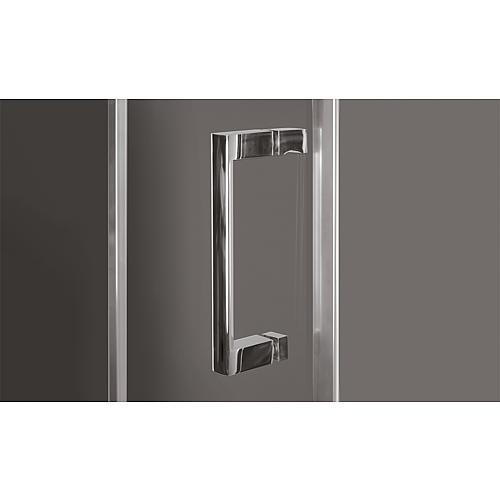 Cabine de douche d´angle Eloa, 1 porte pivotante et 1 paroi latérale avec barre de stabilisation
