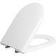 Toilet seat Laco, white, soft-close, thermoset, stainless steel hinge