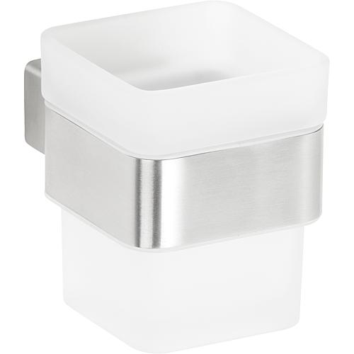 Glass holder Erva, with wall bracket, brushed stainless steel