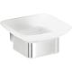 Soap dish Erva, with wall bracket, brushed stainless steel